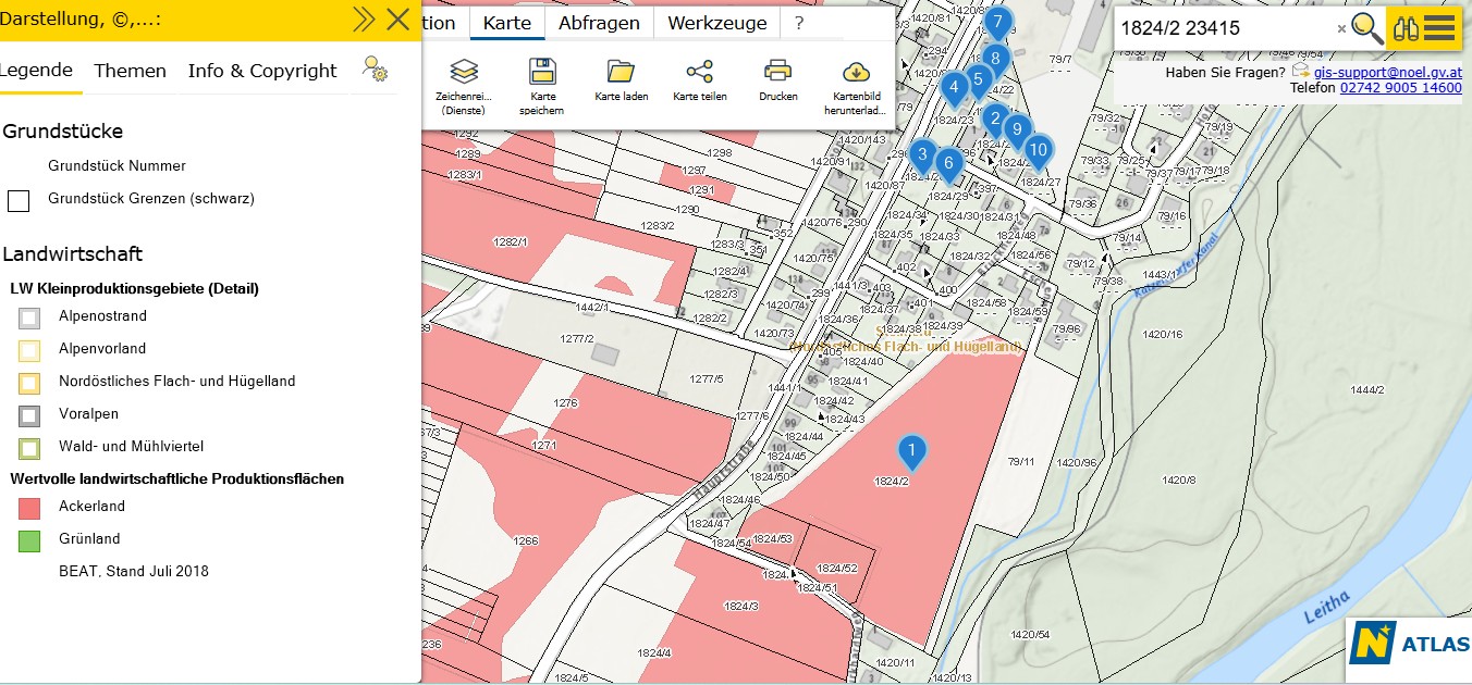 Widmung: wertvolle landwirtschaftliche Produktionsfläche (Ackerland)